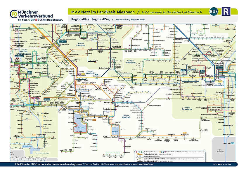 MVV-Netzplan im Landkreis Miesbach
